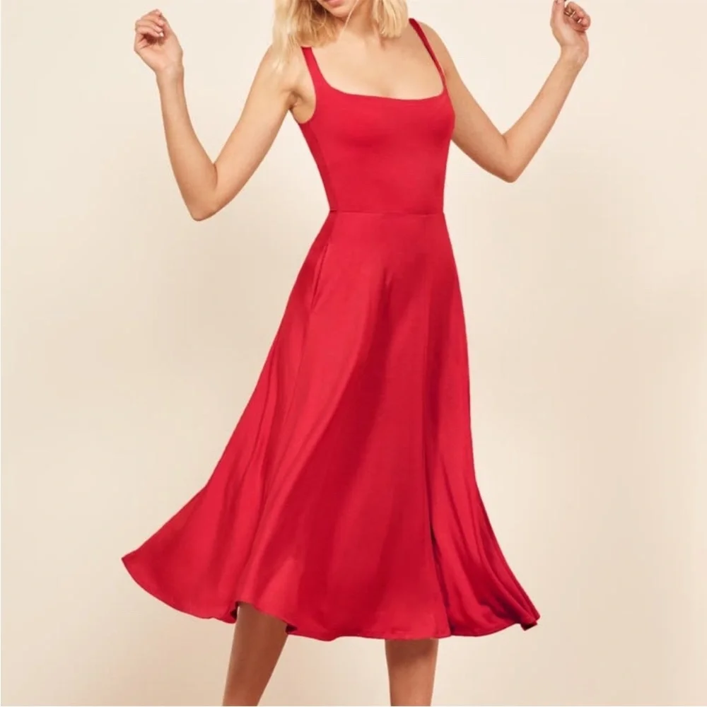 Like NEW! Reformation Rou Dress XS - Red - Picture 2 of 5